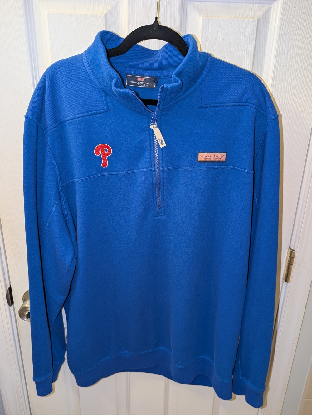 Vineyard Vines Men's Philadelphia Phillies Blue 1/2 Zip Sweater Size XL